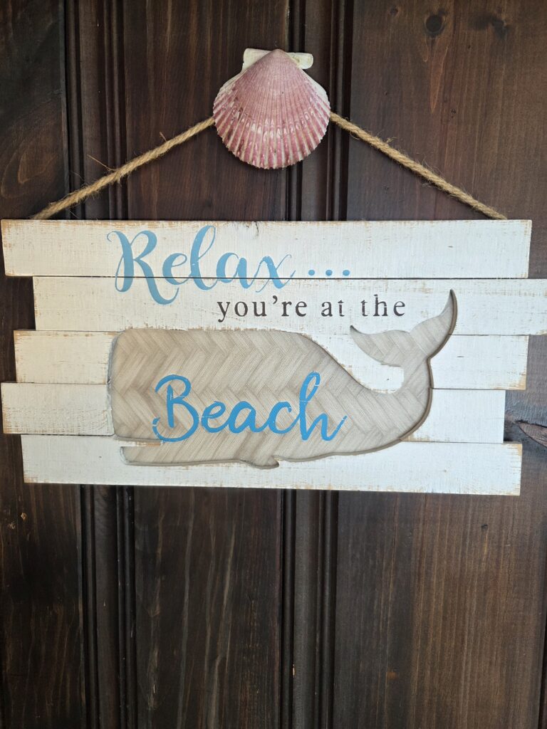 beachy wooden sign