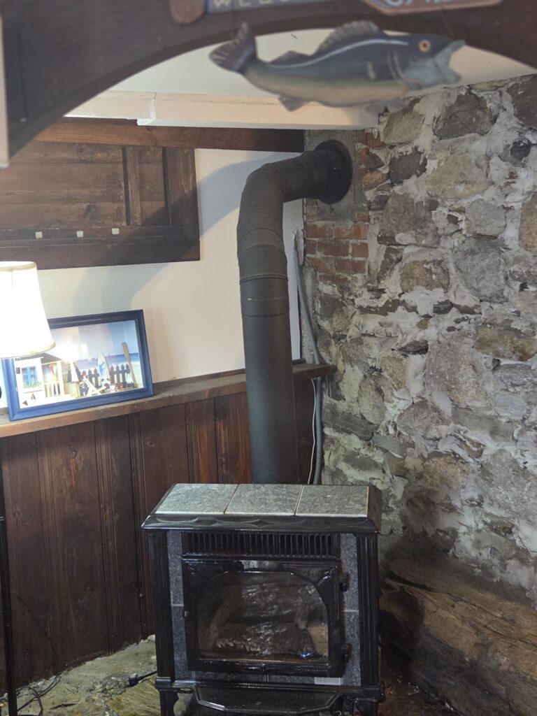 stone fireplace