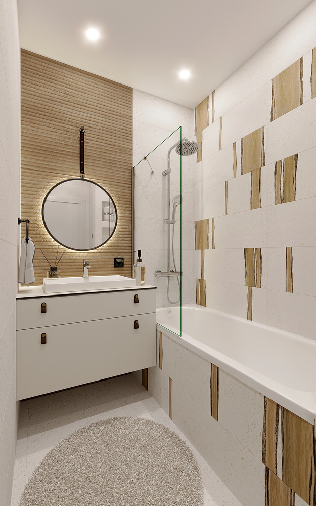 soft neutral tile for an accent wall