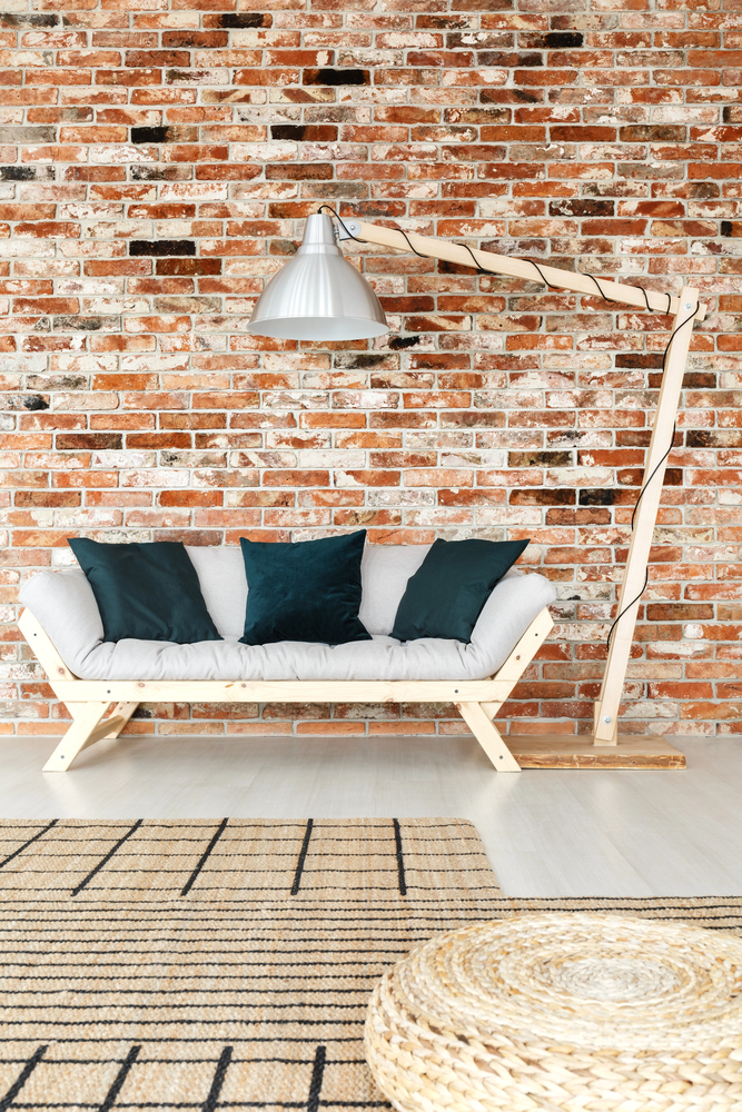 whitewashed brick in Scandinavian style