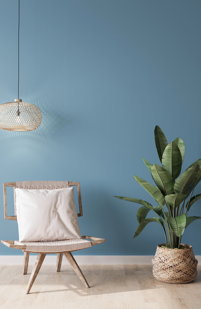 Ocean-Inspired Blue Walls in a Coastal Living Room