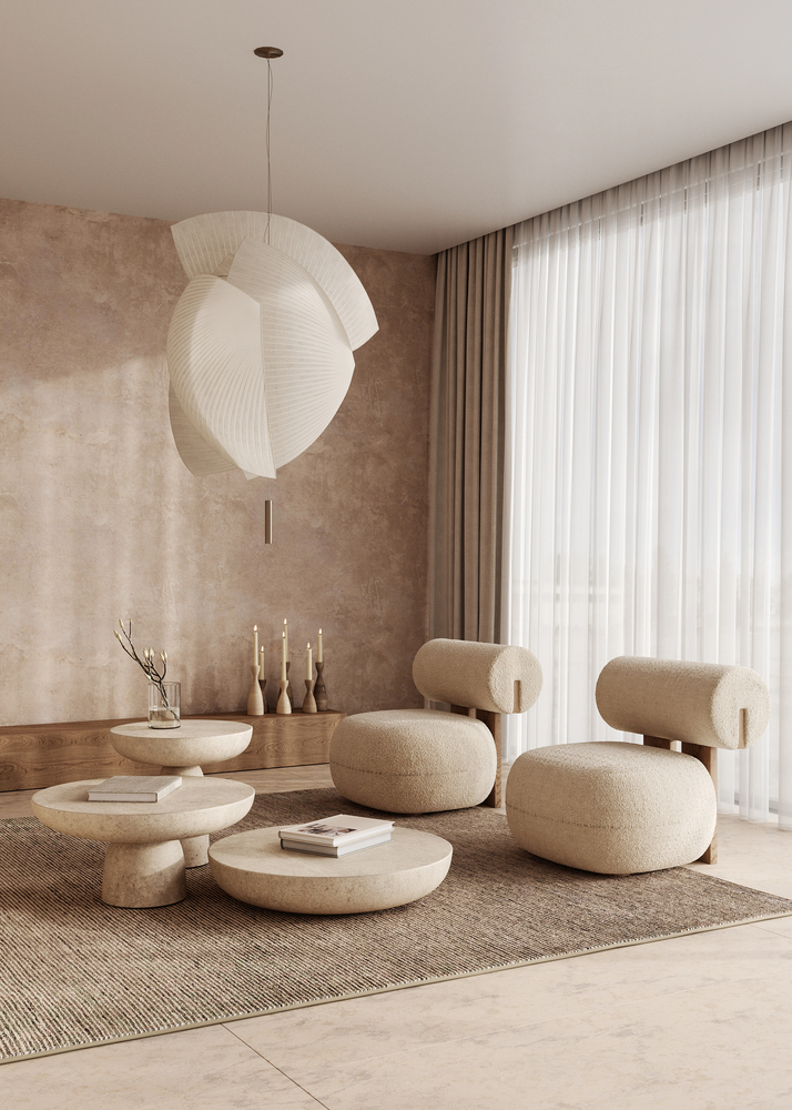 soft neutral colors in a coastal living room