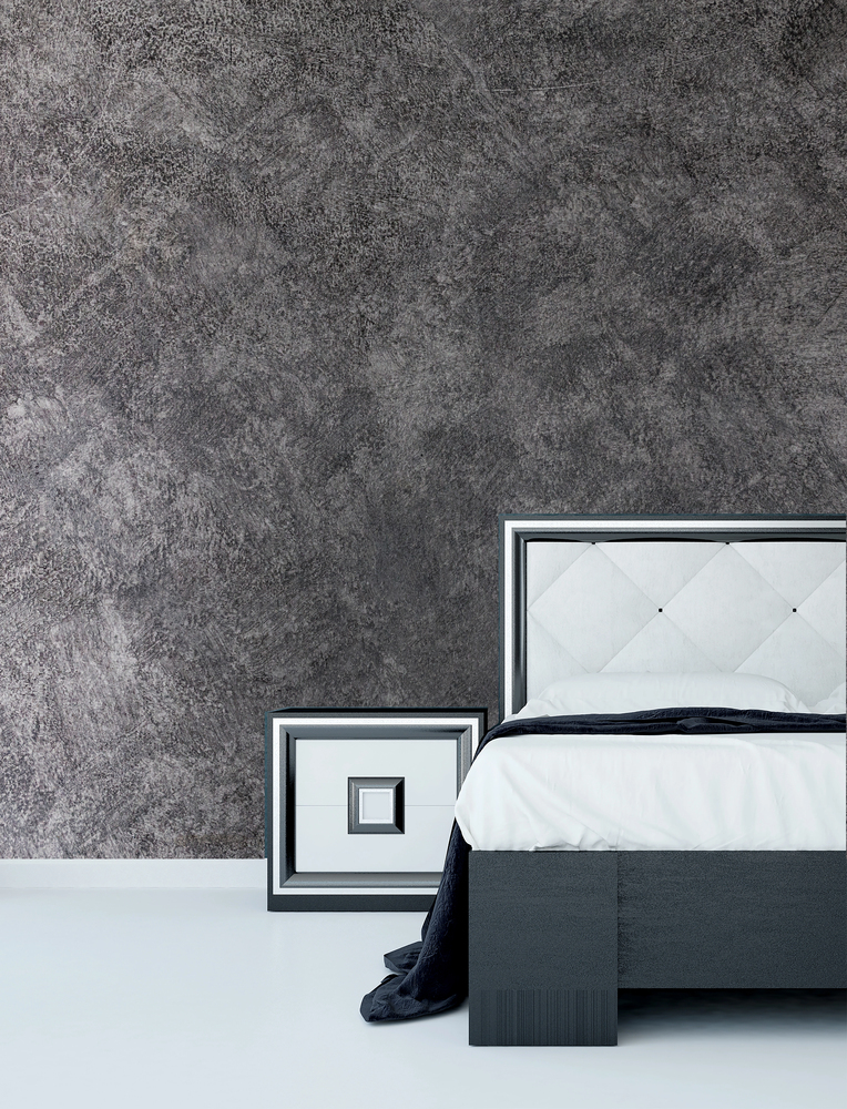 Textured Dark Wall in a bedroom