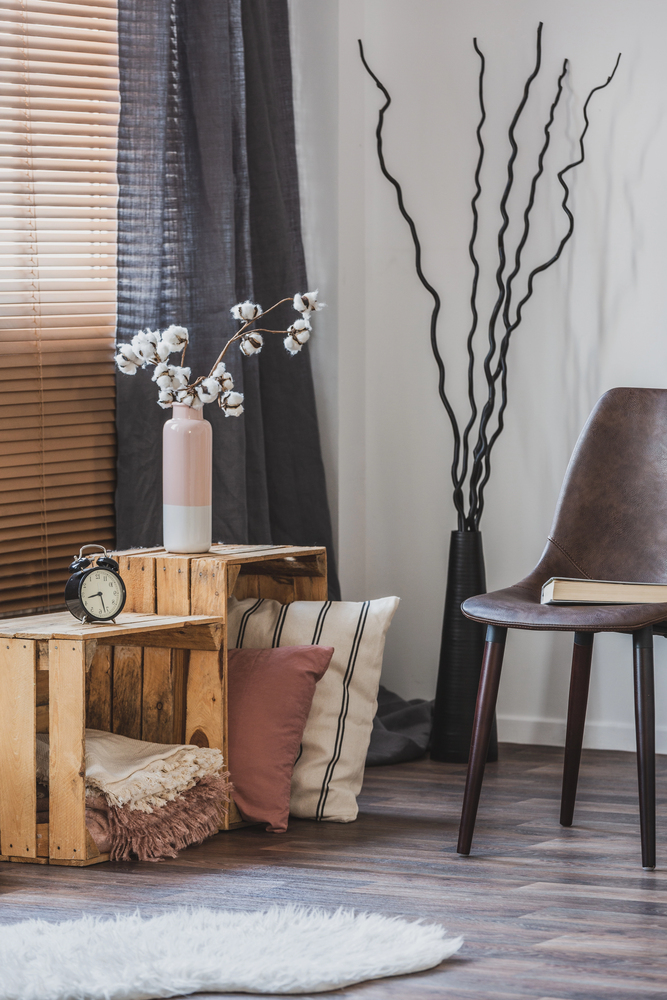 Rustic Crates in a Living Room