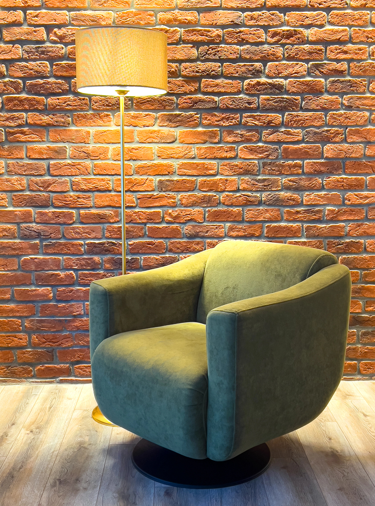 red brick reading nook