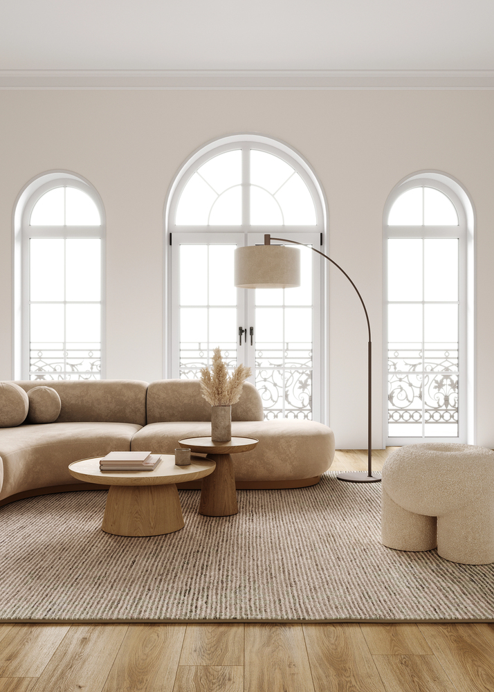 Curved Furniture in a Coastal Living Room