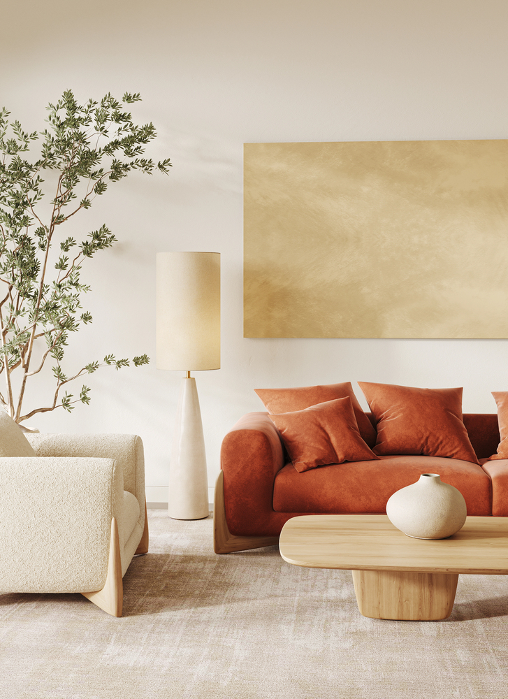 Warm Earth Tones in a Coastal Living Room