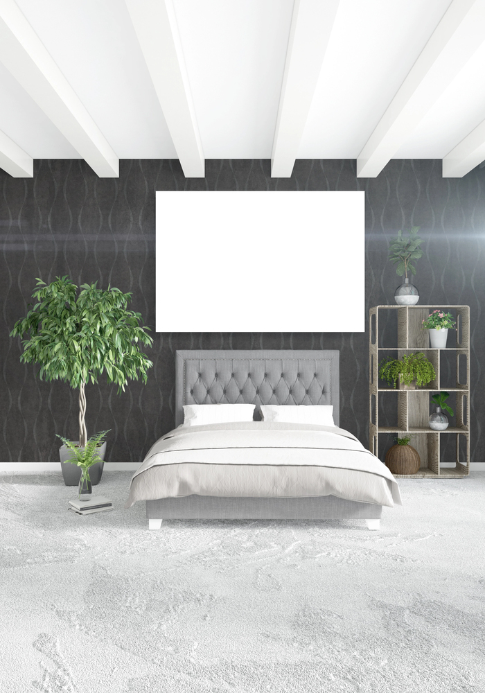 Black Accent Wall with Bright White Contrast
