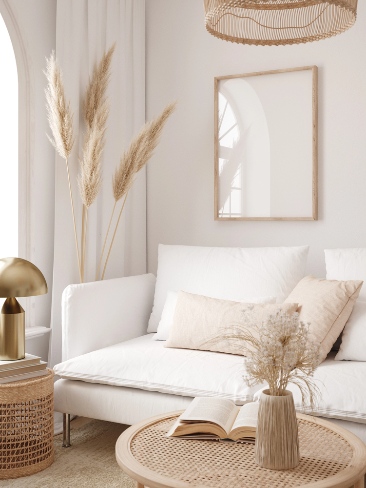 Woven Details in a Coastal Living Room
