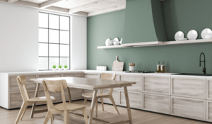 Green Accent Wall in Kitchen