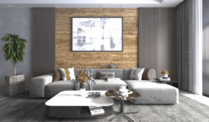Feature Image Wood Accent Wall Ideas - Living room with wood accent wall