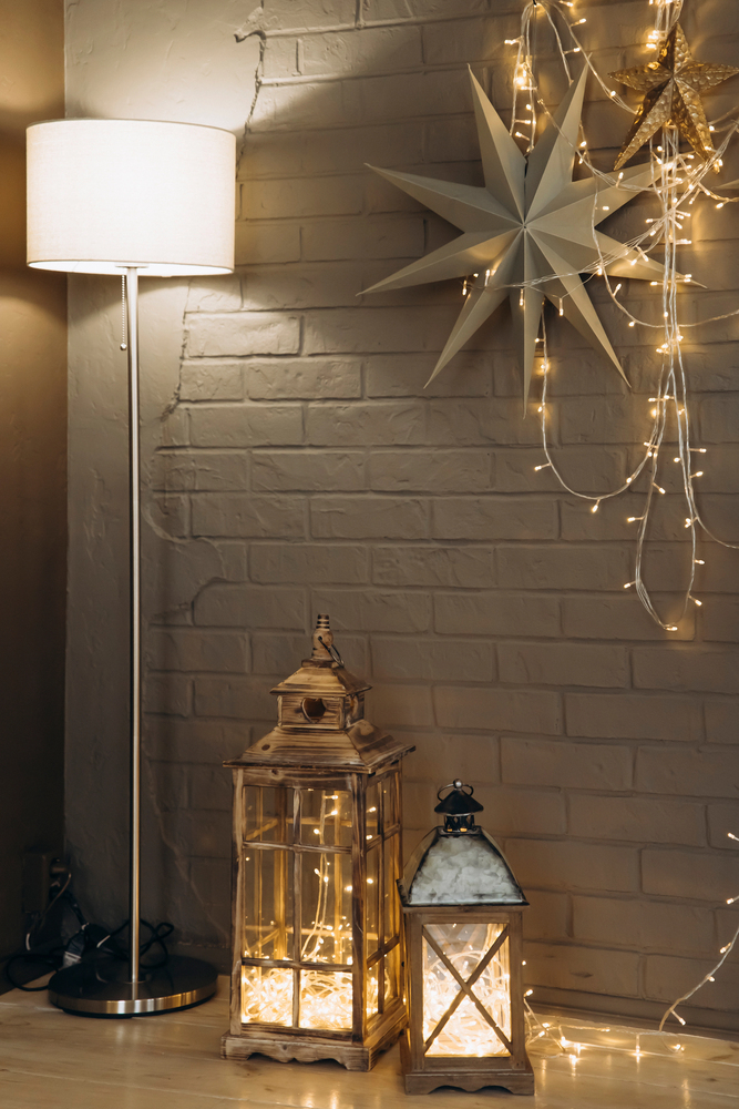 Rustic Home with glowing accent lights