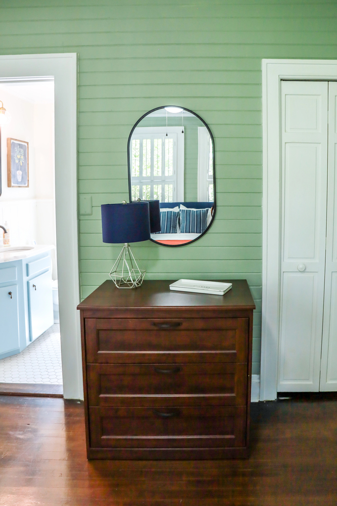Green Shiplap Accent Wall