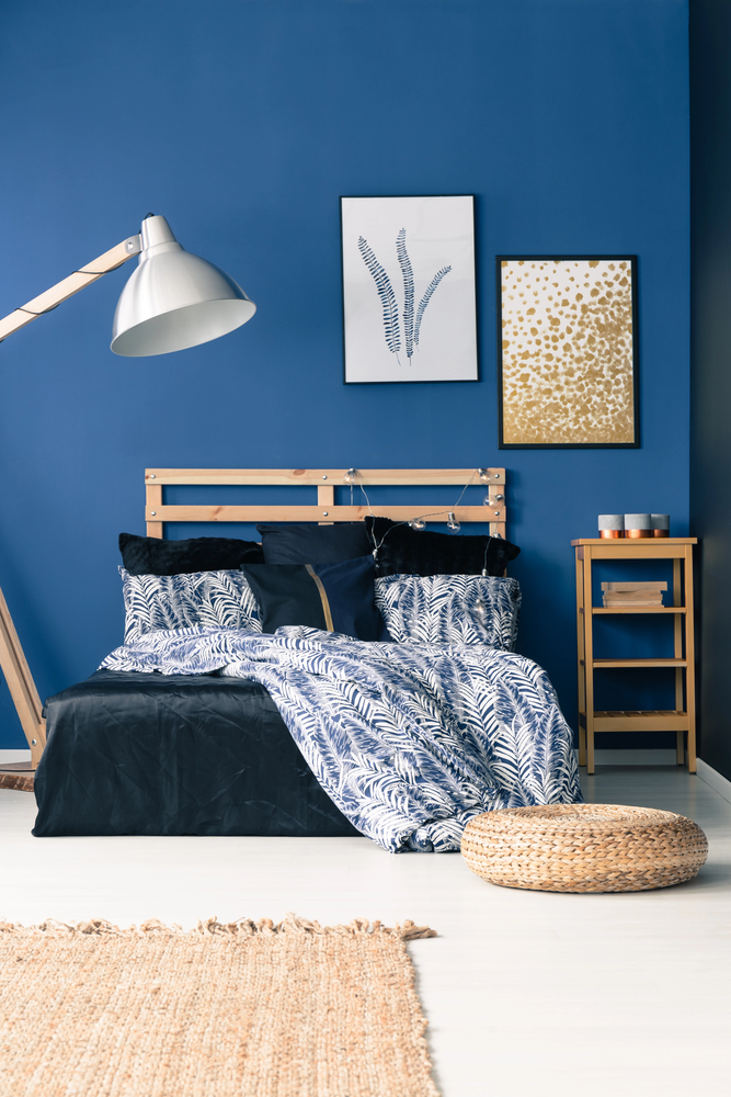 Blue Accent Wall with Scandinavian Style