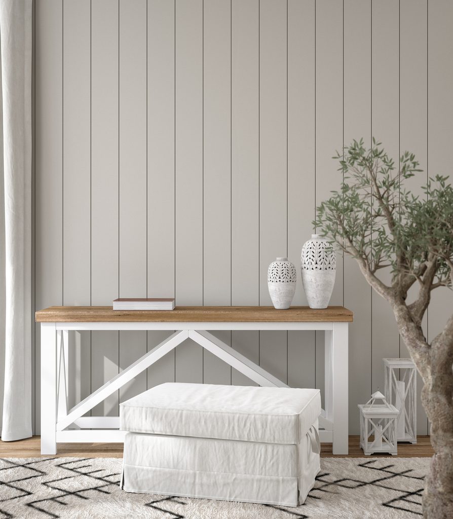 Vertical Shiplap Accent Wall