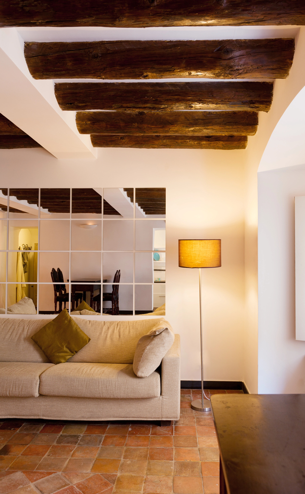 Warm Wood Beams With Clean Modern Comfort