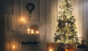 Rustic Christmas Decor in a Living Room