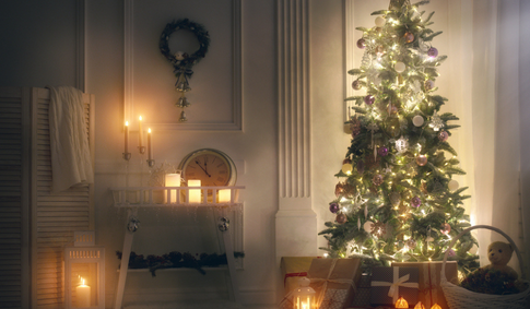 Rustic Christmas Decor in a Living Room